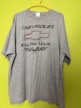 Chevrolet Race Team Gray Shirt Y2K Big Logo Chevy Tee  - $24.50