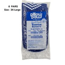 6 Pairs Non-Skid Hospital Slipper Socks Pillow Paws Bariatric 3X-Large Blue - $25.18