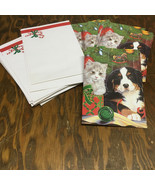 Vintage puppy and kitten christmas greeting cards and envelopes made in USA - £15.63 GBP