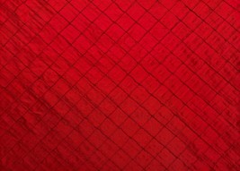 Dupioni 100% Silk Pintuck Diamond Stitch Red Multipurpose Fabric By Yard 54&quot;W - $15.99