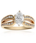 0.98 Carat Marquise Cut Diamond Split Shank Engagement Ring 14K Yellow Gold - £1,758.47 GBP