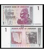 2007 ZIMBABWE 1 DOLLAR UNC NOTE P-65 BUFFALO &amp; VICTORIA FALLS - $4.93 CAD