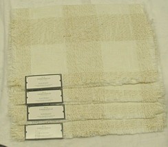 Set of 4 Threshold Woven Placemat 14 X 19 White / Lurex - £13.44 GBP