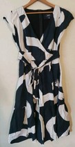 Anthropologie Maeve Midi Dress Size 4cBlack &amp; White 50s Travel Casual Brunch - £28.04 GBP