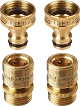 Gorilla Easy Connect Garden Hose Quick Connect Fittings. ¾ Inch Ght Solid Brass. - £22.45 GBP