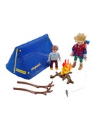 Playmobil 9323 Camping Adventure Tent w/ 2 Figures &amp; Accessories Lot - £11.55 GBP