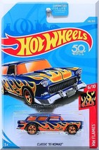 Hot Wheels - Custom &#39;55 Nomad: HW Flames #6/10 - #146/365 (2018) *Blue Edition* - £2.39 GBP