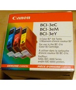 NEW Genuine CANON BCI-3e Color Multi Pack Ink Tank Set Cyan Magenta Yellow  - £10.95 GBP