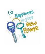 Keys Happiness In Your New Home - Machine Embroidery Design - £2.78 GBP