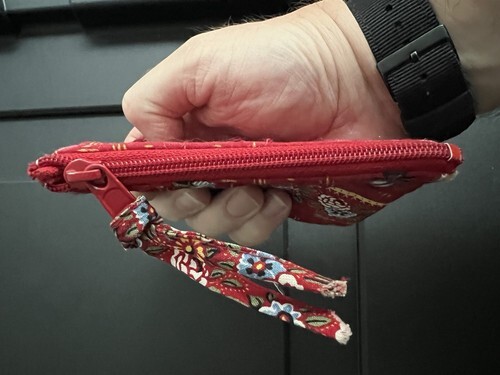 Vintage Vera Bradley Crossbody And Coin Purse Red Quilted Fabric Flower Item image 13