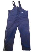 Key Insulated Bib Overalls Mens 2XL Reg Heavy Duty Side Zip Cotton Blend Blue - $38.38