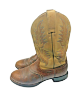 Ariat Boots Size 8 Mens Tumbled Brown Heritage Stockman Brown Blue Stitc... - $74.44