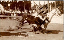 Wild West Bulldogging LAFE NEWMAN National Figure Champ RPPC c1915 Postcard Y1 - $29.95