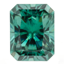 Radiant Rare Fancy Green Color Moissanite Loose Stone 7x5mm Charles &amp; Co... - £270.79 GBP