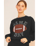 Black GAME DAY Rugby Football Graphic Pullover and Shorts Casual Outfit - $712.76 MXN