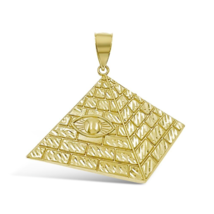 Authenticity Guarantee 
Egyptian Pyramid Eye Pendant 10k Gold Charm 2&quot; - £473.42 GBP