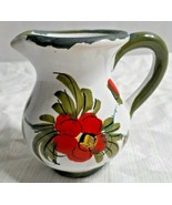 Studio Art Pottery Pitcher Creamer Floral Design Hand Painted Marked REP... - £9.82 GBP