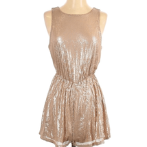 Astr The Label Rose Gold Sequence Romper Size S - £19.46 GBP