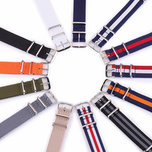 18mm 20mm 22mm 24mm Canvas Military  Nylon Watch Strap Band - £5.45 GBP