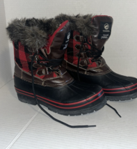 Tamarack Winter Snow Boots Women’s 9 Red Black Buffalo Plaid 200 Gram In... - $377.05 MXN
