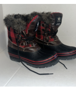 Tamarack Winter Snow Boots Women’s 9 Red Black Buffalo Plaid 200 Gram In... - $27.85 CAD