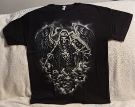 Grim Reaper Skull Skulls Scythe Skeleton Angel Of Death Horror T-SHIRT Shirt - £9.14 GBP+