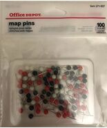 Office Depot® Brand Map Pins,Assorted, Pack Of 100-RARE-SHIPS N 24 HOURS - $87.12 MXN