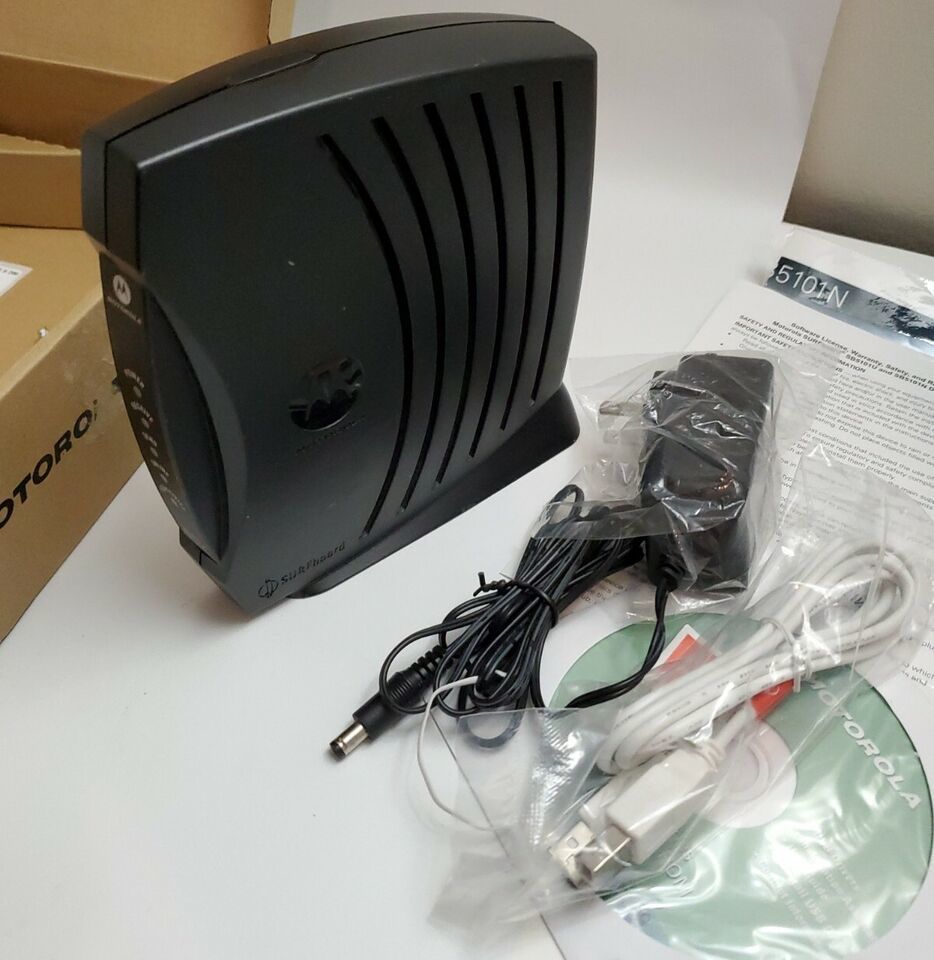 Motorola SURFboard SB5101U Cable Modem Complete AC Adapter Cables Box - $4.46