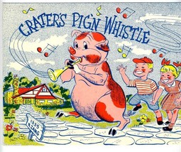 Crater&#39;s Pig&#39;n Whistle Kids Menu North Zang Boulevard Dallas Texas 1940s - £93.35 GBP