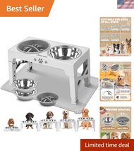 Elevated Dog Bowls, Dog Feeder with 2 Stainless Steel Bowls &amp;1 Slow Feed... - $56.34