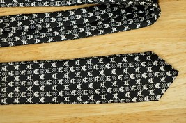 Skinny Tie Gamers Black Tie Geek Space Invaders Black &amp; White Graphic De... - $19.79