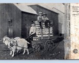 Children With Sheep Pulled Dray Cart Marketing Cotton Jennings OK 1915 P... - $11.83