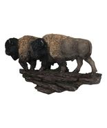 Native American Brown Bison Buffalo Herd On Pasture Wall Sculpture Relie... - €46,02 EUR