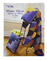 Home Decor - Afghans & Pillows to Knit Book 2 LEISURE ARTS #3610 - 6 Designs - $2.76