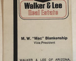 Vintage Walker &amp; Lee Real Estate Business Card Ephemera Tucson Arizona BC10 - $3.95