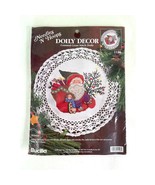 Vintage 1997 Christmas Cross Stich Santa Needles N Hoops Doily Decor Buc... - £21.66 GBP