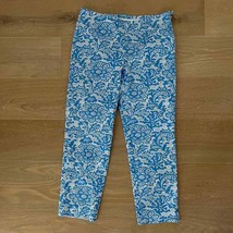 J. McLaughlin Capri Pants White Blue sz 6 EUC - $58.04