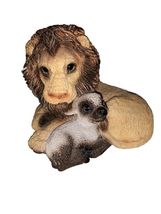 Vintage 1987 Stone Critters Lion and Lamb Figurine Storybook Collection ... - $19.00