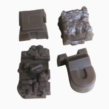 Vintage 1981 Dark Tower Board Game 4 Original Brown Buildings - $9.85