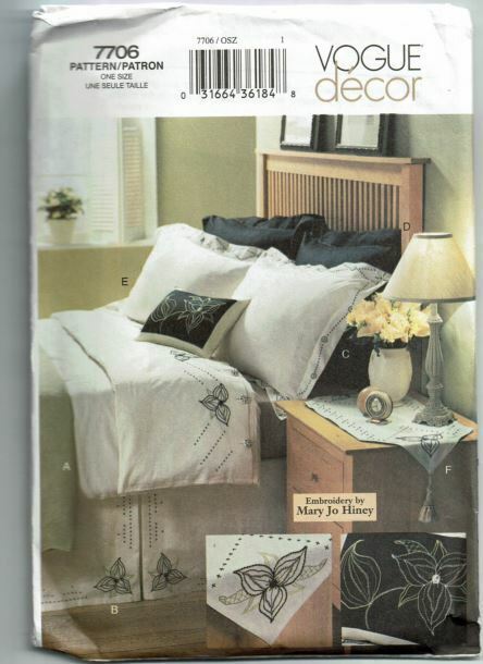 Primary image for Vogue Sewing Pattern 7706 Embroidered Bedroom Accents Mary Jo Hiney 