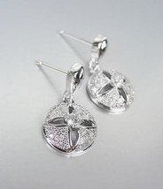 CLASSIC 18kt White Gold Plated CZ Crystals Petite Dangle Earrings - $28.99