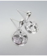 CLASSIC 18kt White Gold Plated CZ Crystals Petite Dangle Earrings - £23.31 GBP