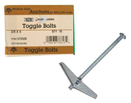 Toggle Bolt 3/8&quot; D X 6&quot; L Round-Head Zinc-Plated 10PK Hillman 372520 Fas... - $16.82