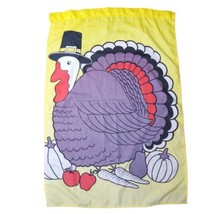 Thanksgiving Turkey Double Side 28&quot; x 40&quot; Yellow Autumn - £5.98 GBP