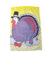 Thanksgiving Turkey Double Side 28&quot; x 40&quot; Yellow Autumn - £6.07 GBP