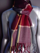 CLASSIC Multicolor Plaid CASHMERE TOUCH 100% Acrylic Scarf - $10.34