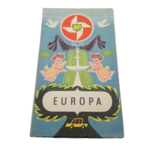 Vintage Europa BP Touring Service Fold Out Map Paper Ephemera Colorful Travel - £15.77 GBP