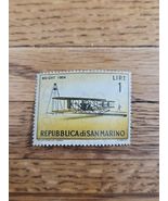 San Marino Stamp Wright 1904 1 Lire Used - $31.00 MXN