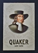 Antique Quaker Lace Cloth Cardboard Advertising Sign 18.75x12.5&quot; From Box Prim - £38.73 GBP