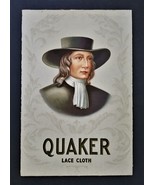 antique QUAKER LACE CLOTH cardboard ADVERTISING SIGN 18.75x12.5&quot; from bo... - £37.85 GBP